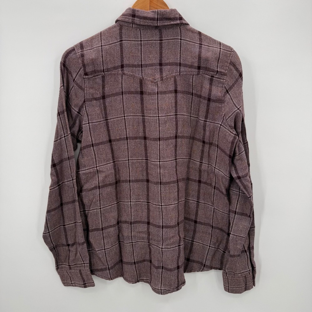 BKE Fitted Plaid Long‎ Sleeve Button Up Shirt Womens Large Purple Flannel Casual - Picture 3 of 6